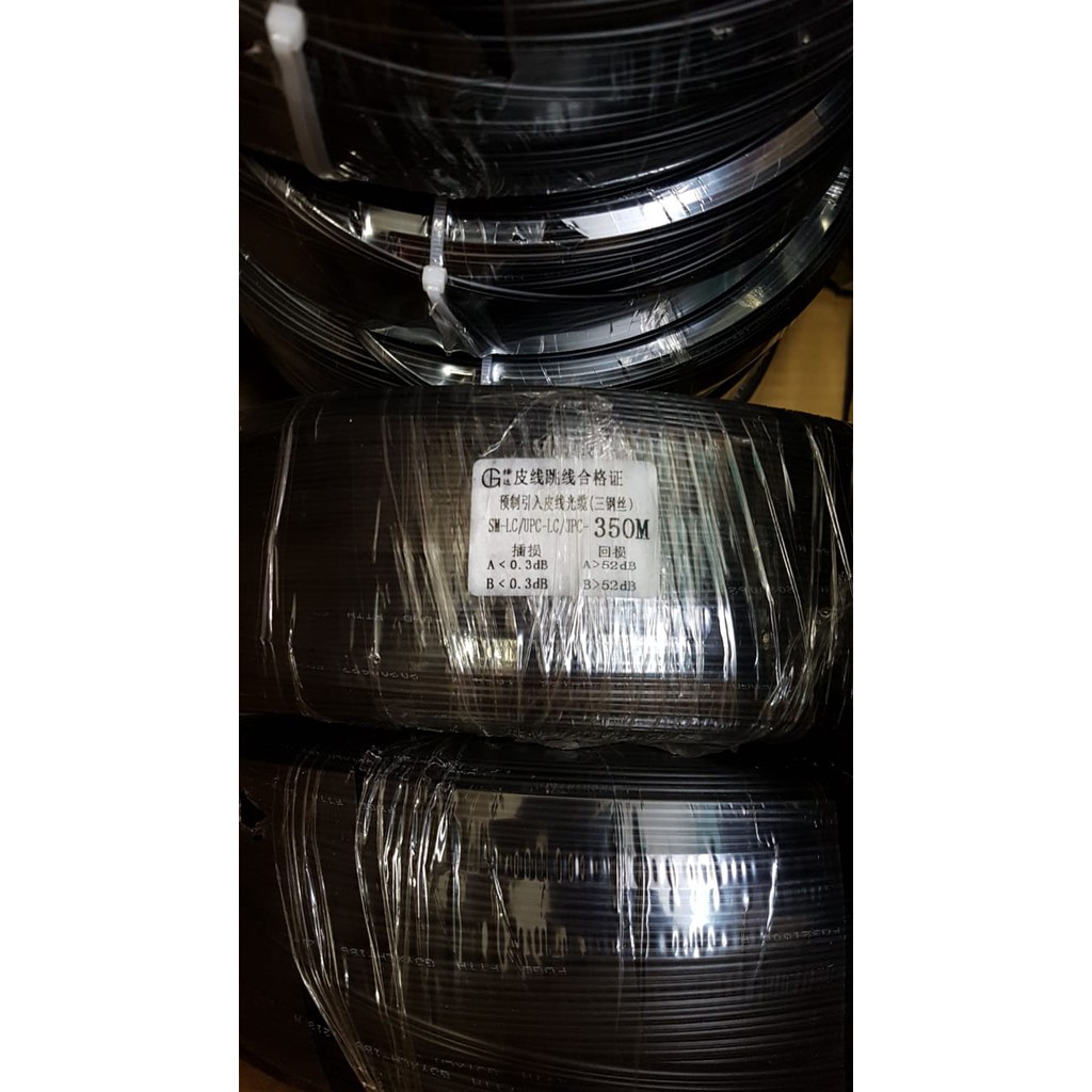 Kabel Fiber Optik FTTH SC Indihome / Drop Wire Core Optic 350 Meter