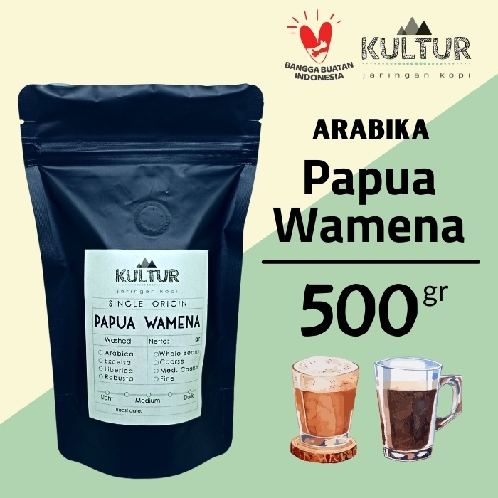 

COFFEE BEAN BIJI KOPI ARABIKA PAPUA WAMENA 500 GR