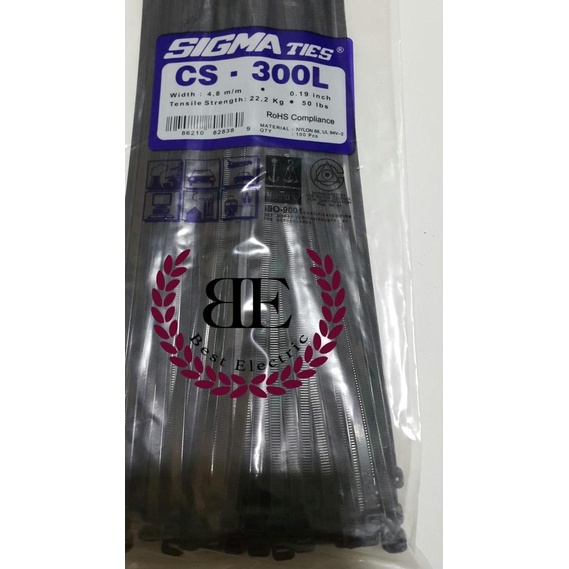 

♡ Kabel Ties / Kabel Tis / Cable Tie CS 300 L Hitam 30 cm SIGMA CS300L ❉
