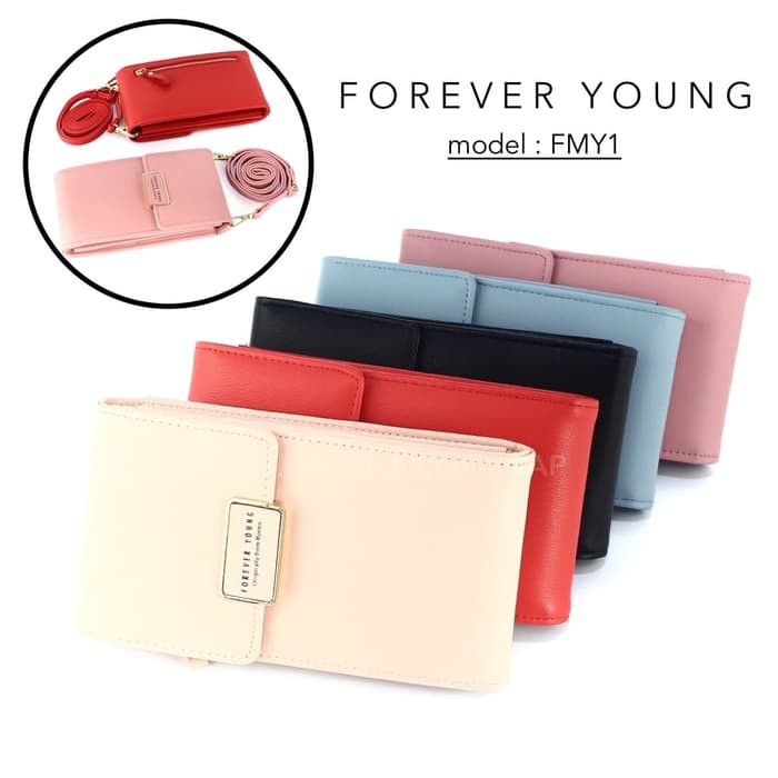 Forever Young | Dompet Wanita model Tas Kecil | Import | Original - Merah