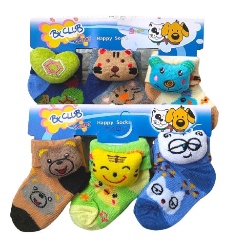 KAOS KAKI BAYI MOTIF KARAKTER BONEKA BABY SOCK KAOSKAKI NEWBORN BONEKA SET ISI 3