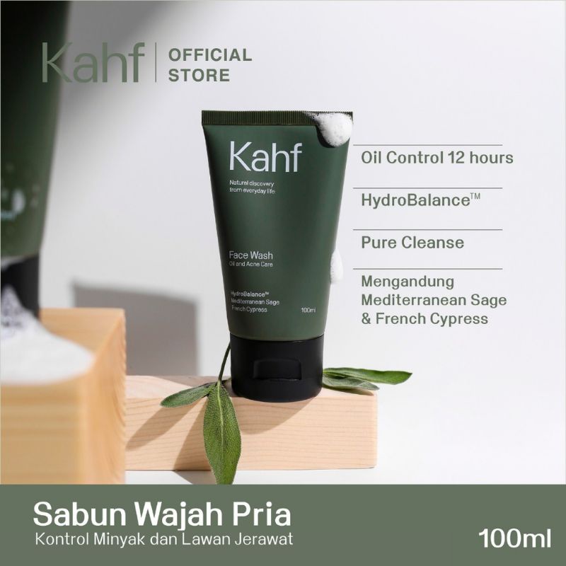 Kahf Skin Energizing and Brightening / Oil and Acne Care Face Wash 100 ml – Sabun Muka Pria