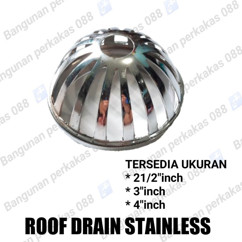 ROOF DRAIN 21/2 - 3 - 4  INCH STAINLESS BAGUS MURAH - SARINGAN ROOF DRAIN DAKAN