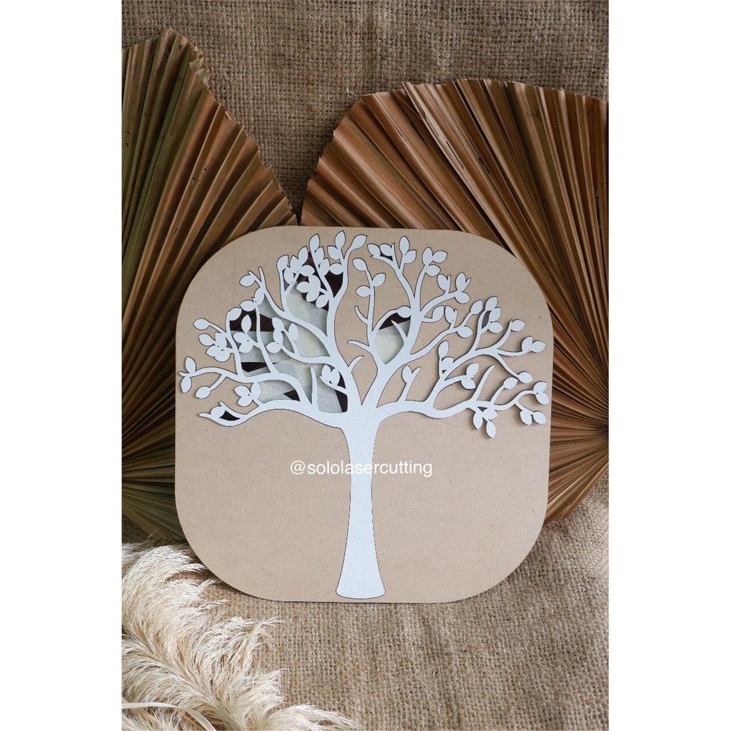 ornamen mahar pohon mdf | Mdf chipboard kayu bentuk pohon ...