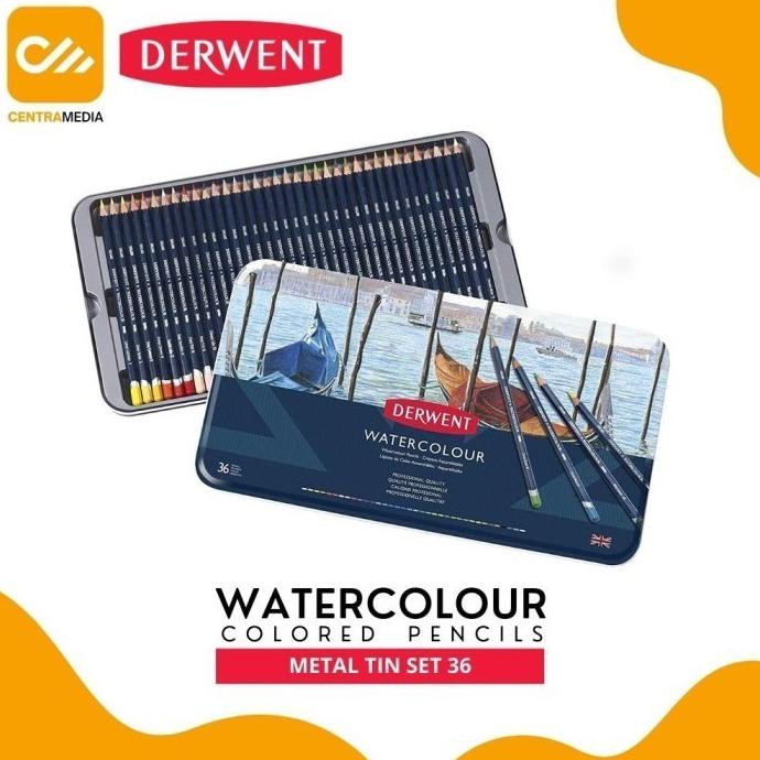 

PENSIL WARNA GAMBAR DERWENT WATERCOLOR 36 PENCIL COLOR METAL TIN SET DSF5456465