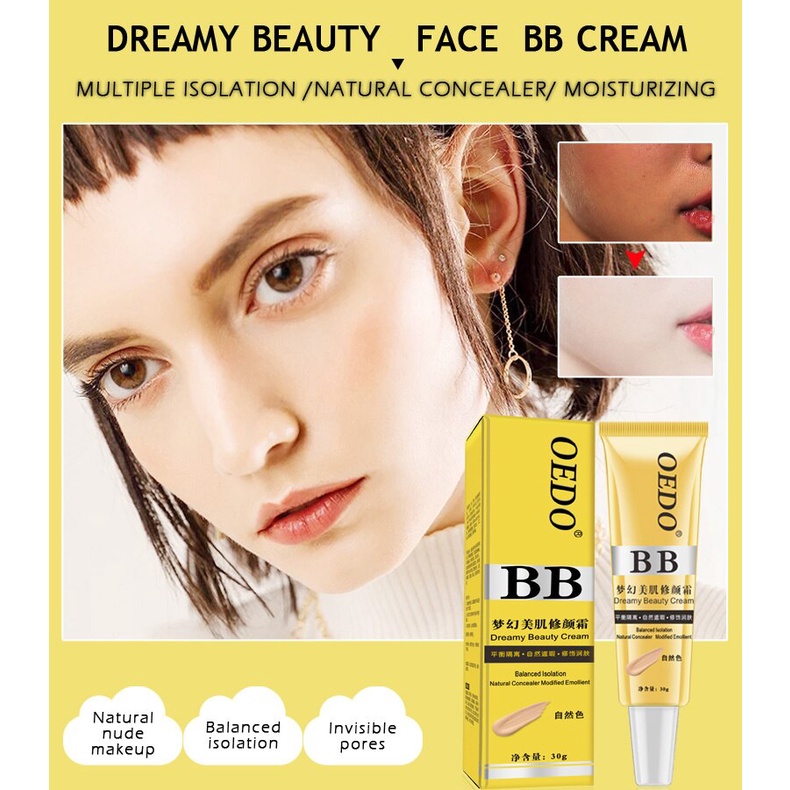 [100% Asli] Oedo Krim BB Makeup Concealer Krim Kecantikan Krim Pemutih Tabir Surya Pelembab Wajah