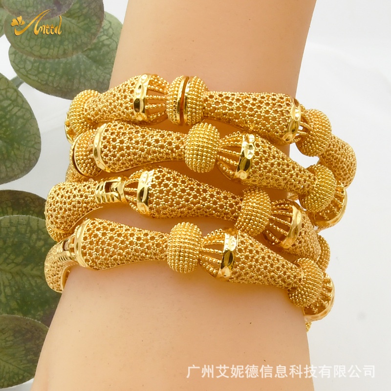 Gold-Plated Hollow Gelang Wanita Alluvial Emas