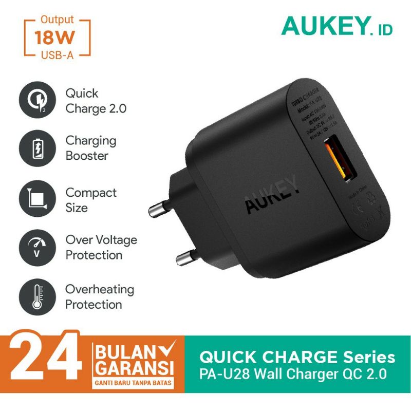 Charger Aukey PA-U28 Turbo 1 Port 18W QC 2.0 - 500224