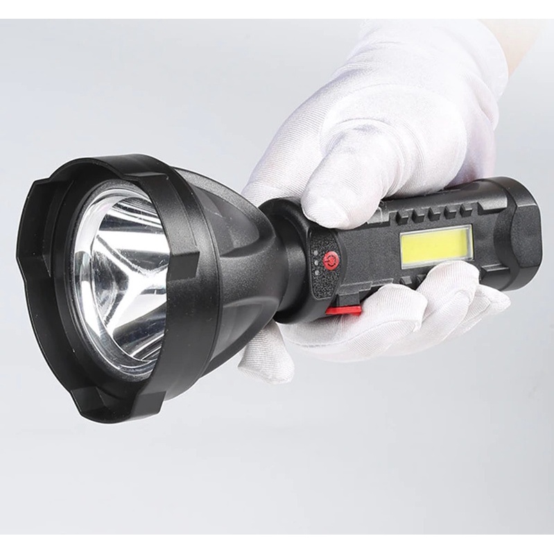 TERMURAH Senter LED W5100 - Flashlight With USB Output And side Lamp Lighting W5100-1