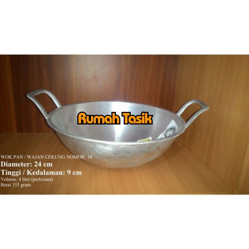 Wajan Penggorengan Tebal / Wok Pan Cekung No.10 Diameter 24cm