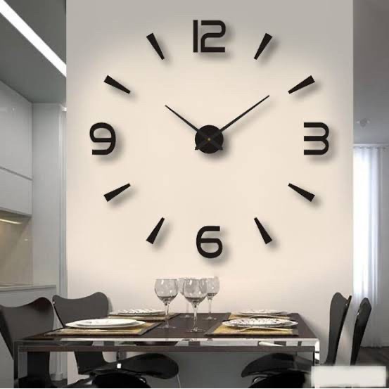 ( BISA COD) Jam Dinding Tempel Angka DIY Analog 3D Jam Aesthetic Besar Tembok Manual Clock Modern Silent Sweeping Movement Quartz