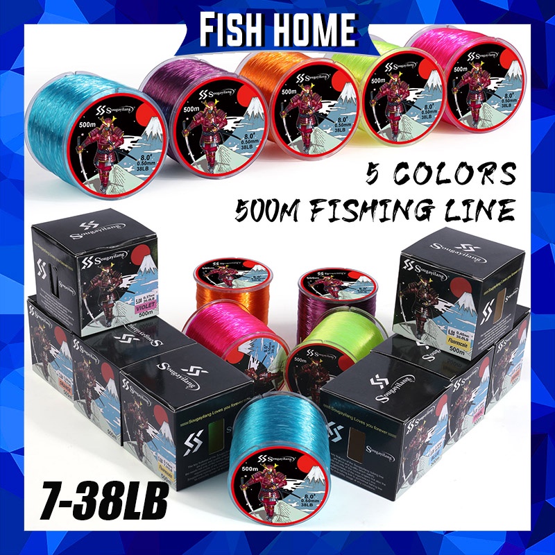 Tali Pancing Nilon SUPER KUAT 500M 7-38LB 0.14-0.5mm Drag Power Multifilament Halus Pancing Jepang Bahan Pancing Super tahan aus untuk Memancing Ikan Mas Baik untuk Memancing di Perahu