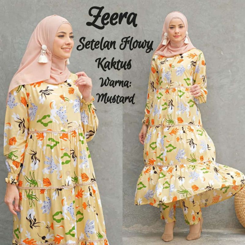 DASTER ARAB ZEERA SETELAN FLOWY KAKTUS BY ZEERA ORI
