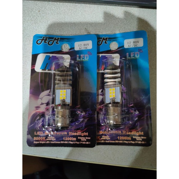 Lampu depan Motor LED H6 2 sisi 12 mata titik Led AC DC High Low Universal Beat Aerox Pcx Nmax vario 125 150