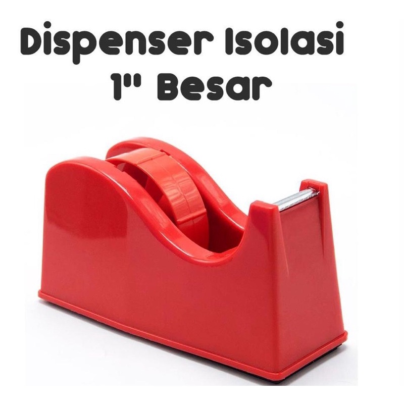Tape Dispenser Alat Potong Isolasi 1 inch Tempat Solatip Duduk Besar