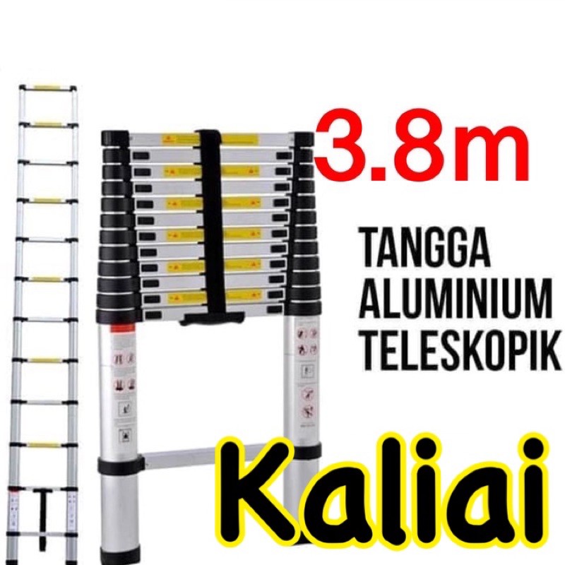 Tangga Lipat Aluminium Teleskopik 3.8M Single Telescopic Ladder 3.8 M