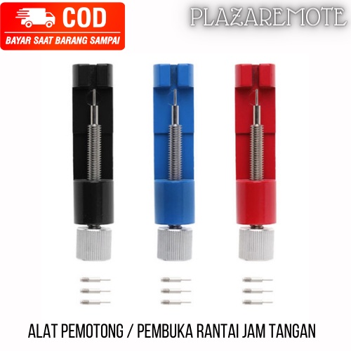PEMOTONG DAN PEMBUKA rantai jam tangan besi untuk servise bahan logam PIN REMOVER KIT( biru gold hitam merah)