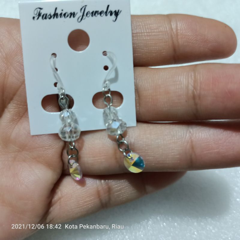 Anting Plastik Impor/ Anting Mix Kristal Swarovski by KartiniOlshop77