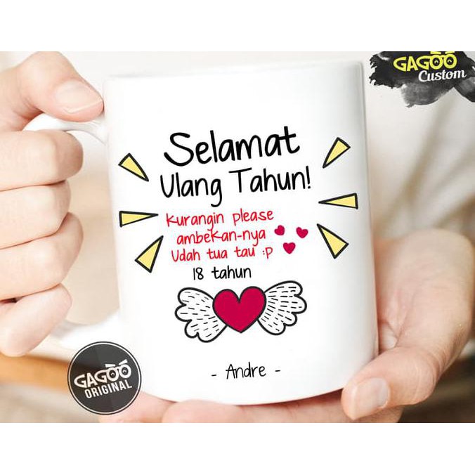 

BEST SELLER Kado Unik Custom Kado Ultah / Ulang Tahun Romantis / Anniv - Love Wing - Putih