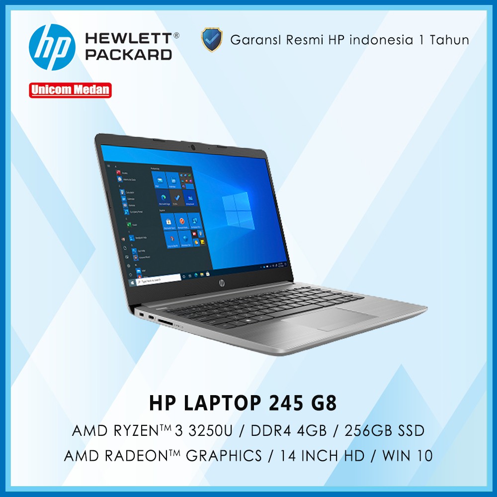 Laptop HP 245 G8 AMD Ryzen 3 3250 /DDR4 4GB/ SSD 256GB / Win10