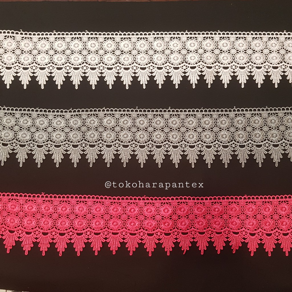 Renda Gipper AZ0466-1 ROL Renda Pinggiran Hiasan Baju Mukena