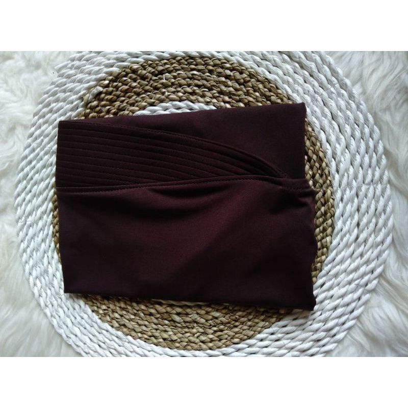 Hijab Sport instans bahan jersey premium by Calluna scarf/ Bergo instan olahraga-Dark choco
