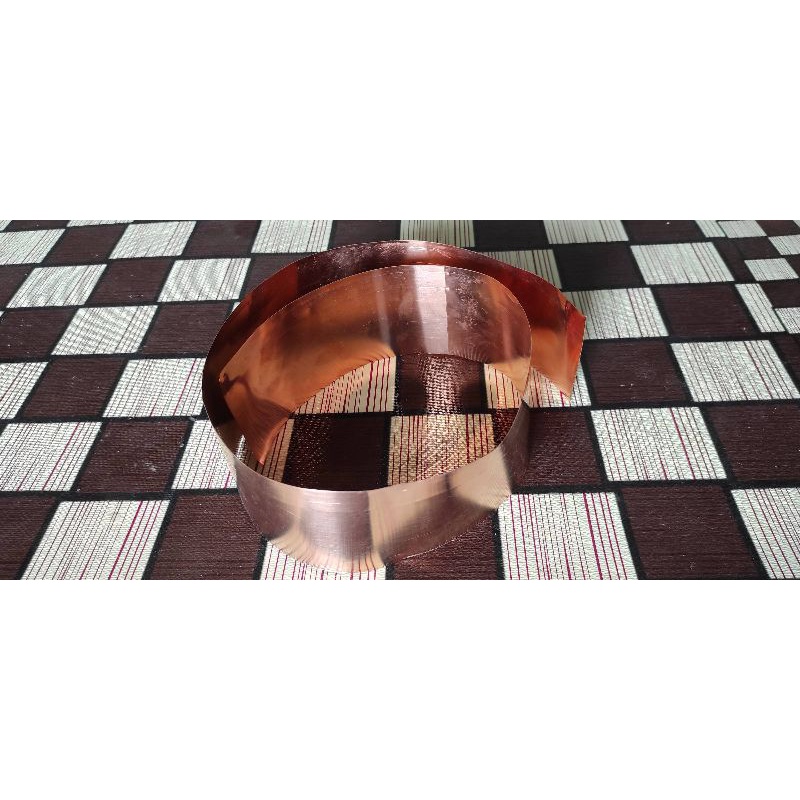 plat lembaran tembaga murni 10cm x 100cm tebal 0.2mm