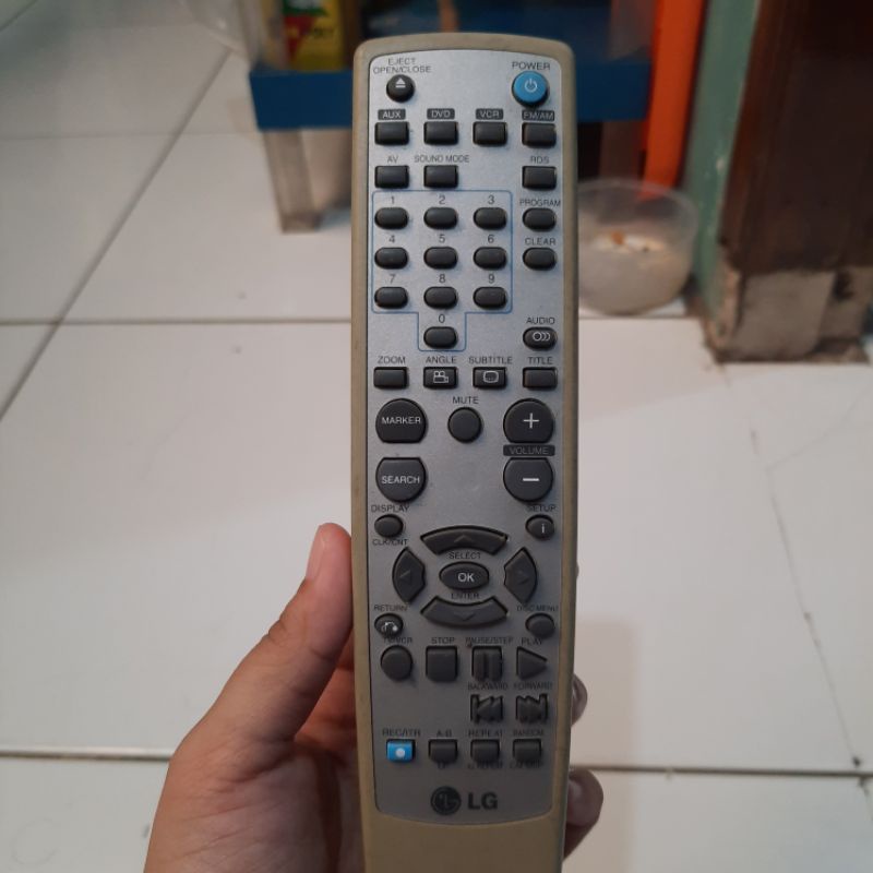 REMOTE REMOT DVD COMPO LG TOMBOL POWER WARNA BIRU ORIGINAL ASLI