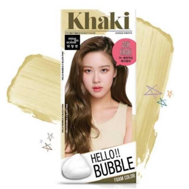  Cat  pewarna rambut  Mise  en  scene  hello bubble khaki 7k 