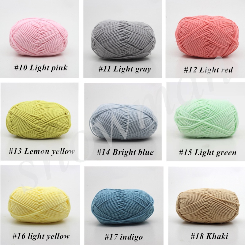 Benang rajut katun susu 4ply/ milk cotton yarn 4ply 50 Grams/Ball For Knitting Hand Knitting Crochet DIY