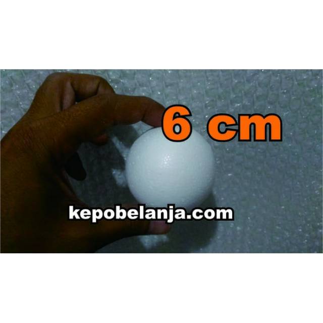Bola gabus bulat putih 6cm diameter 6 cm size besar jumbo untuk bikin planet tata surya space sun