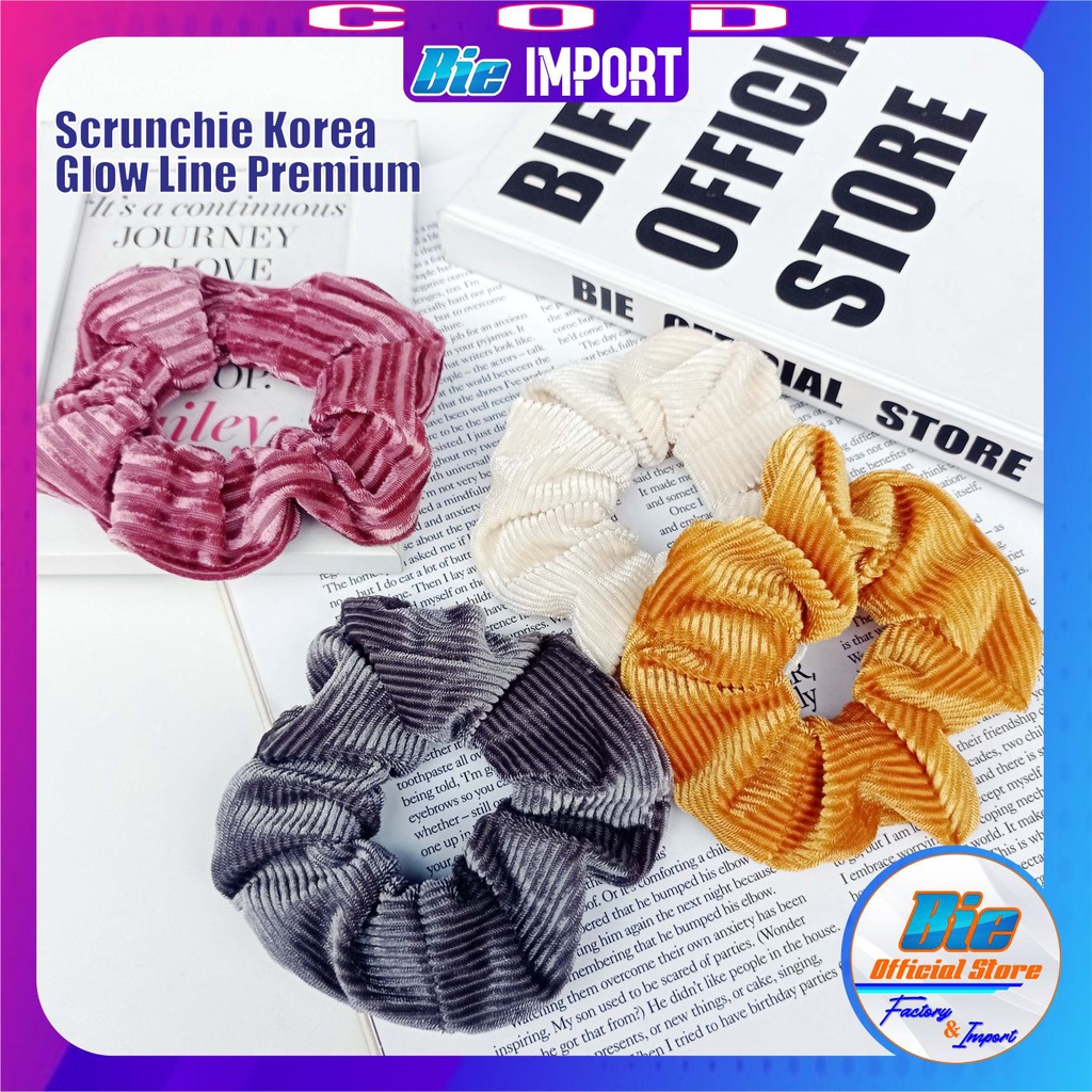 Ikat Rambut Scrunchie Korea Satin Motif Premium Impor Best Seller