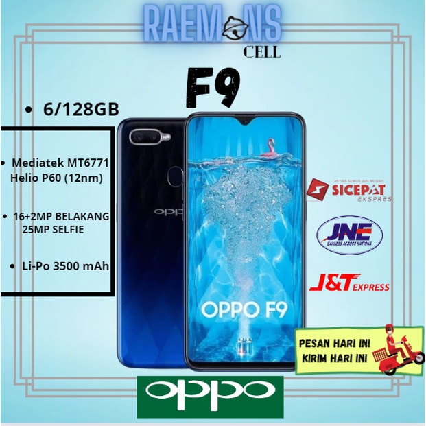 HP OPPO F9 RAM 6/128GB FULLSET GARANSI 12 BULAN