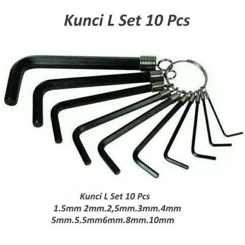 SM - KUNCI L SET TOOLS 10pcs / 10in1