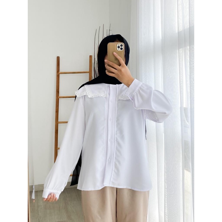 Hana Blouse Atasan Top Muslim Polos Korean Style Fashion Remaja Wanita Terlaris