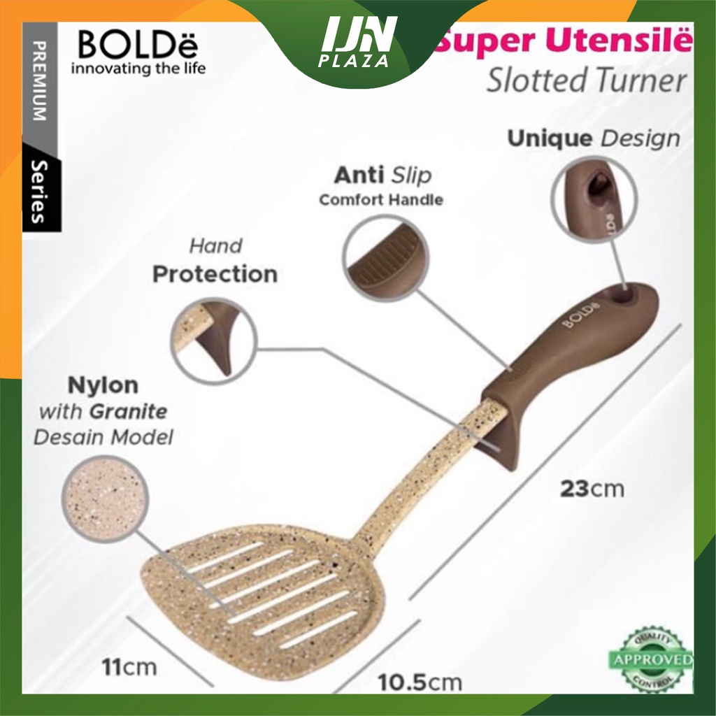 ❤ IJN ❤ BOLDe Super UTENSILE Granite Series SPATULA Beige Alat Masak Sodet Dapur Nylon Food Grade