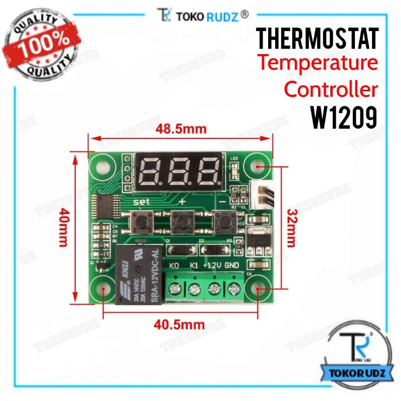 Thermostat Modul Termostat Digital 12V DC Temperature Controller Ukur Suhu W1209