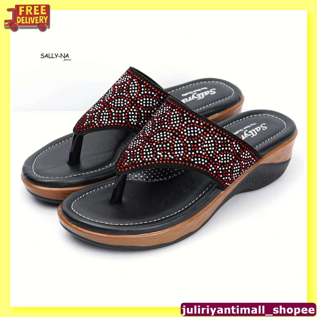 11Emo2965 Sepatu Wedges Wanita Import Batam Wanita Cewek Import B SK280 Sandal Wedges Tali Casual H