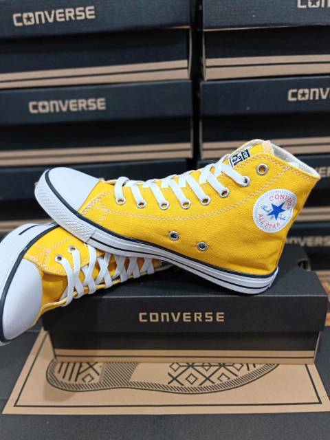 Sepatu converse allstar kuning height/boot+box