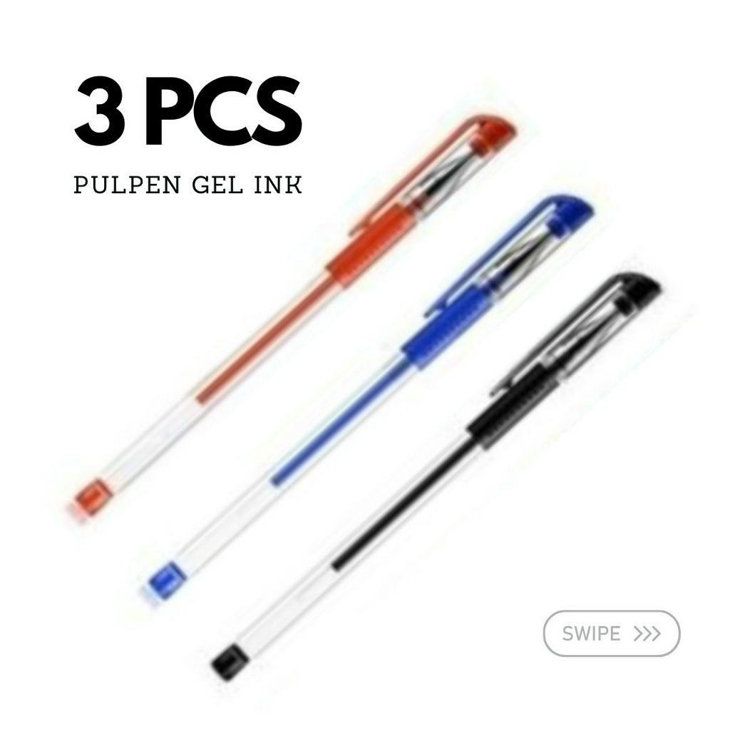 

Pulpen Gel Ink 3 Pcs / Bolpoin Cair Import Murah