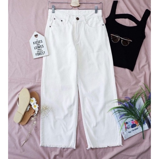 KULOT JEANS WHITE REYSI/JEANS PUTIH RAWIS/KULOT JEANS PUTIH RAWIS REYSI