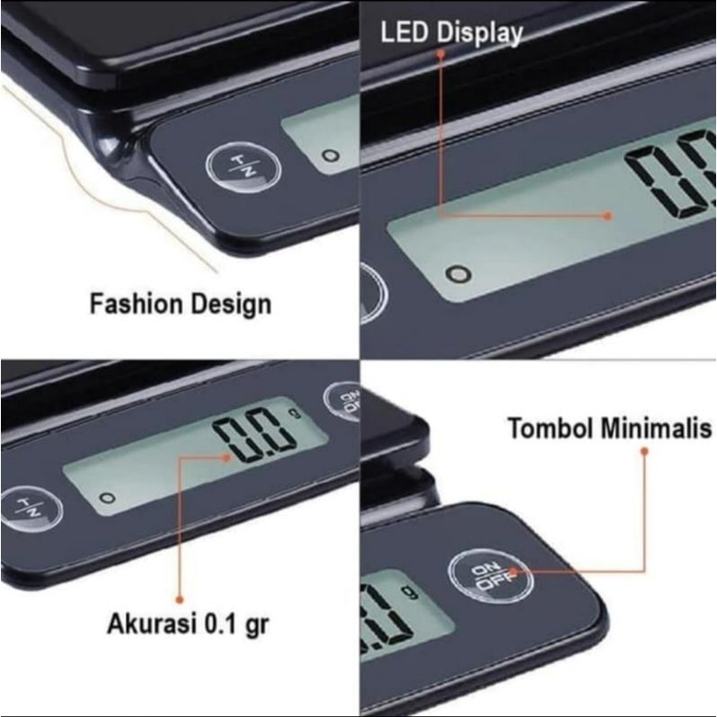 Harnic Heles HL3850 akurasi 0.1 gram - Timbangan Digital Kopi HL 3850 Original