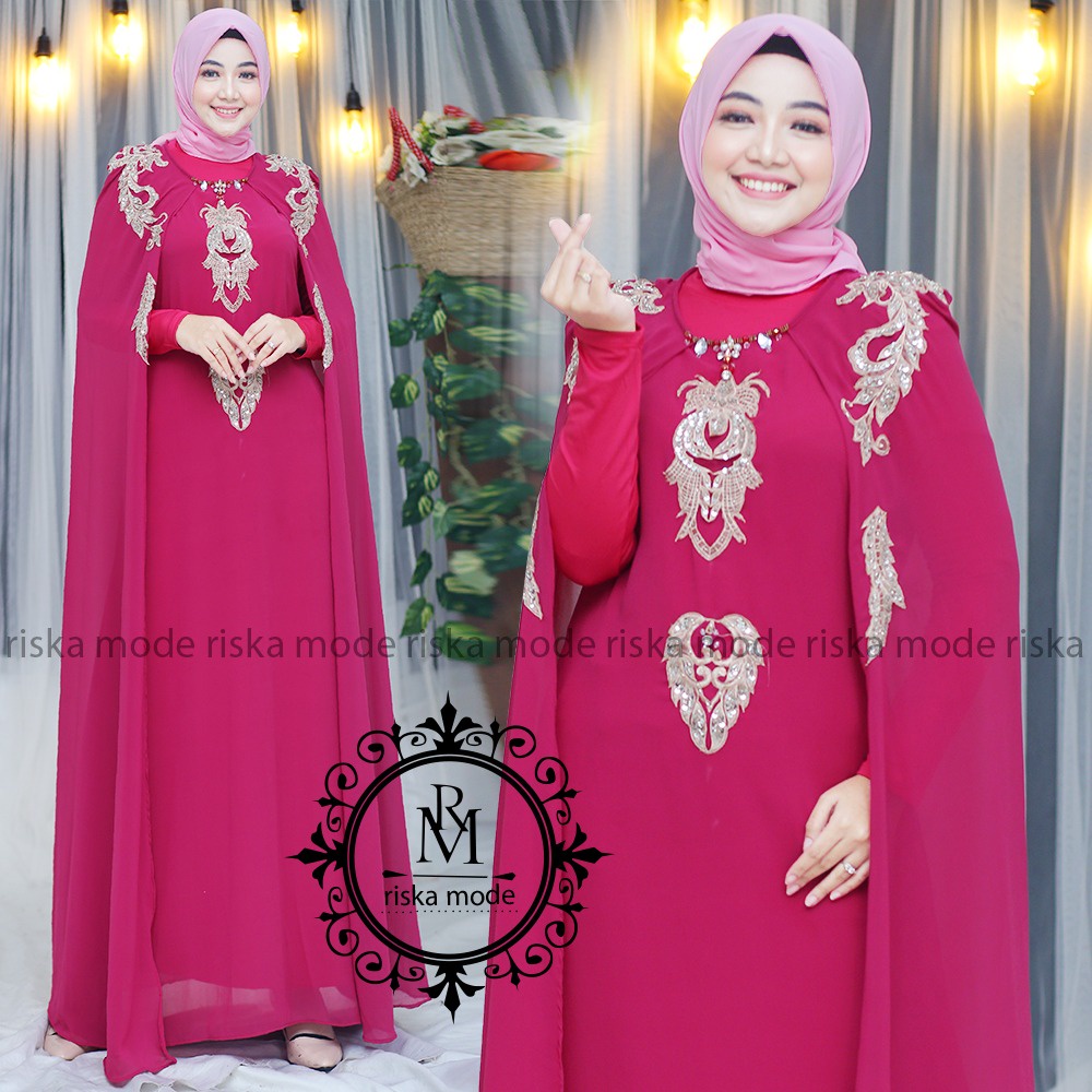 Kadai.baju / Gamis Pesta Arab Jumbo Mewah / Gamis muslim / Kaftan merak