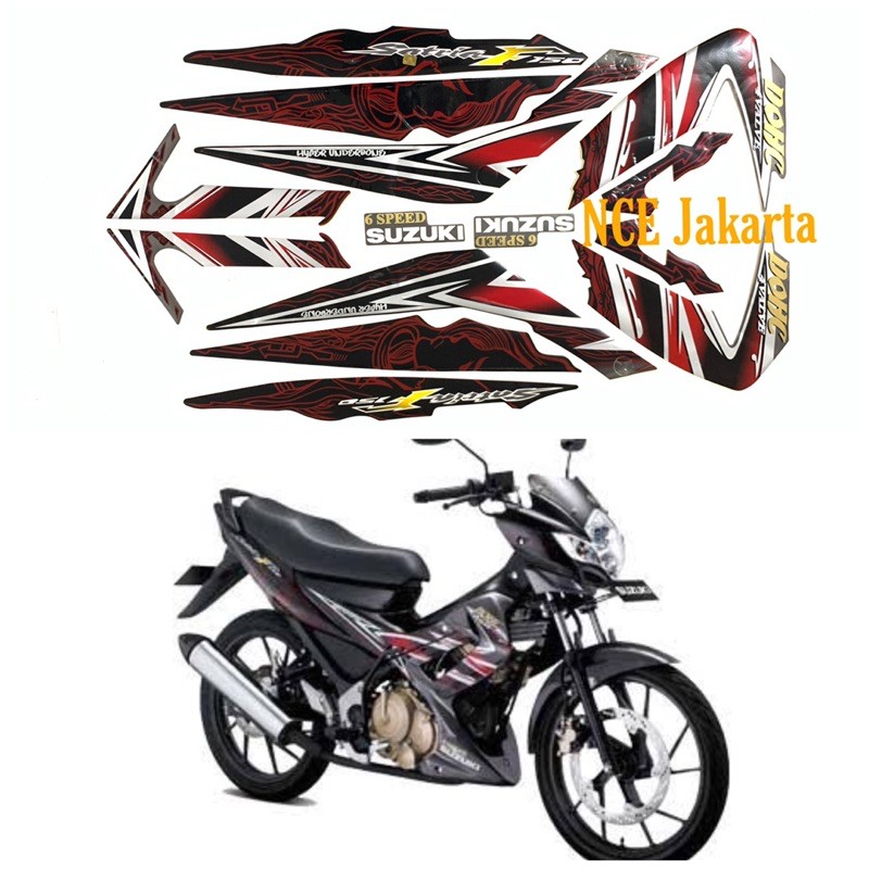 STIKER STRIPING SATRIA F 2011 ABU HITAM