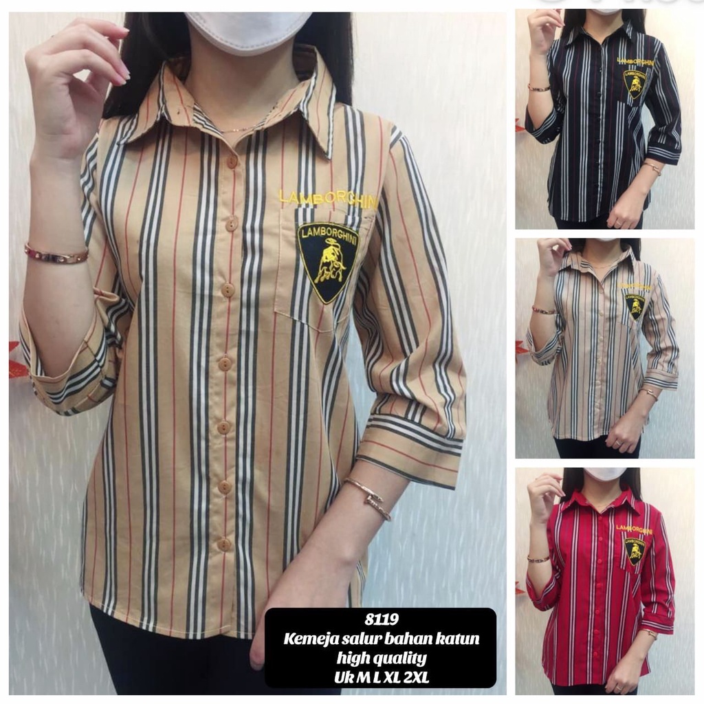 Atasan Chibi Premium | Kemeja Salur | 8119 | Kemeja Chibi