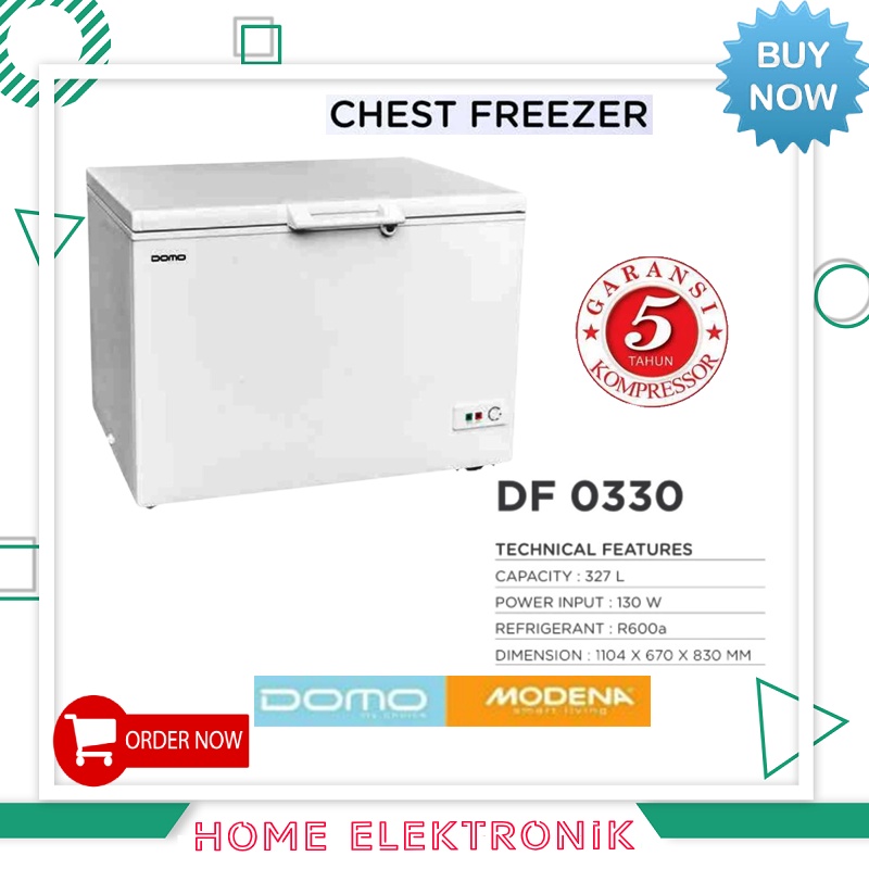CHEST FREEZER DOMO BY MODENA TYPE DF-0330 W/FREEZER BOX