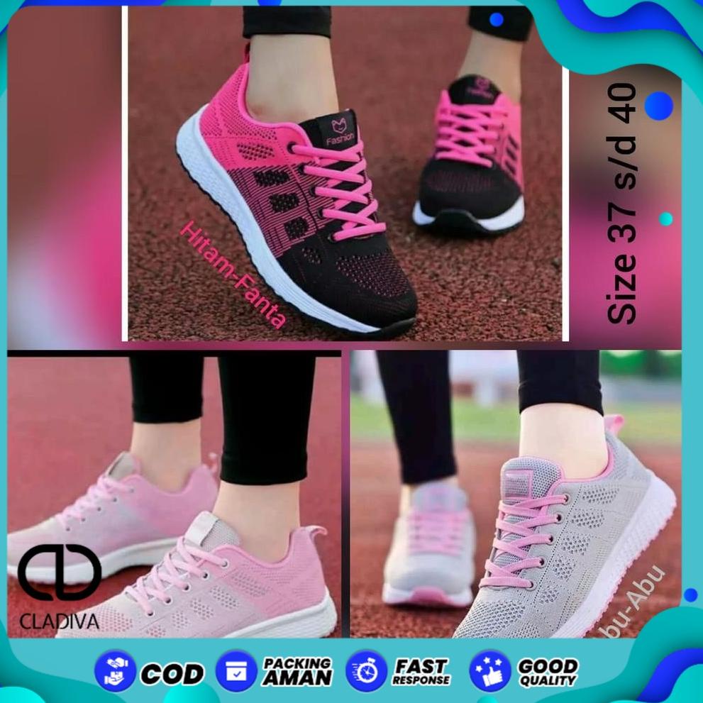 OMN.29My22ᴸ– Sepatu Kets Running Wanita Fashion Sport Olahraga Jogging Lari Spatu Cets Sneakers Shoe