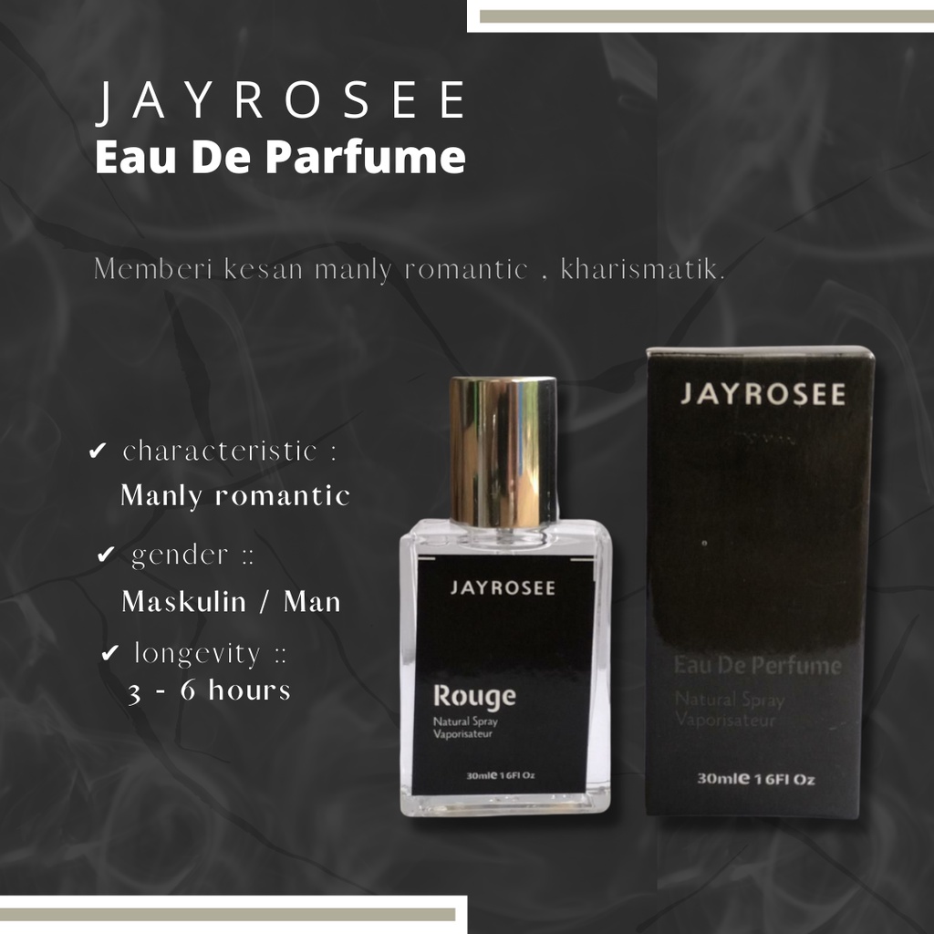 Parfum Jayrosee Eau De Parfume - Grey Rouge Noah Luke - Parfum Pria dan Wanita 30ml Best Seller No.1