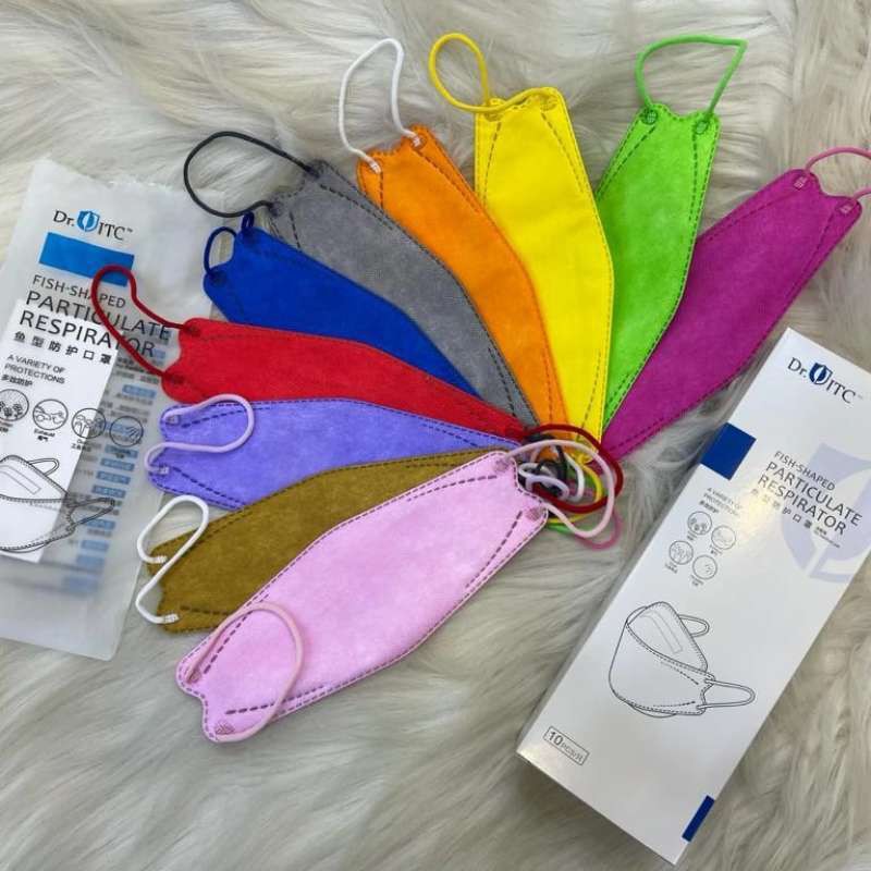 Rc [isi 10pcs] Masker KF94 Earloop 4ply Disposable Mask Tali Kuping Model Evo Korea warna