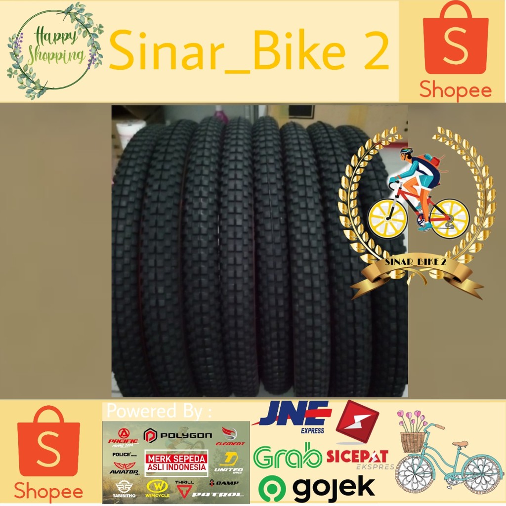 Ban Luar Sepeda 20 x 1.75 Merk Swallow Super Trac List Merah